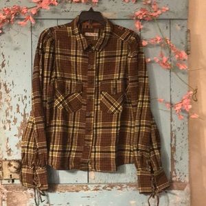Free People plaid/flannel Shirt Med